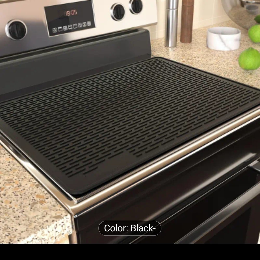 NWT: Black Non-Stick Silicone Electric Stove Top Cover